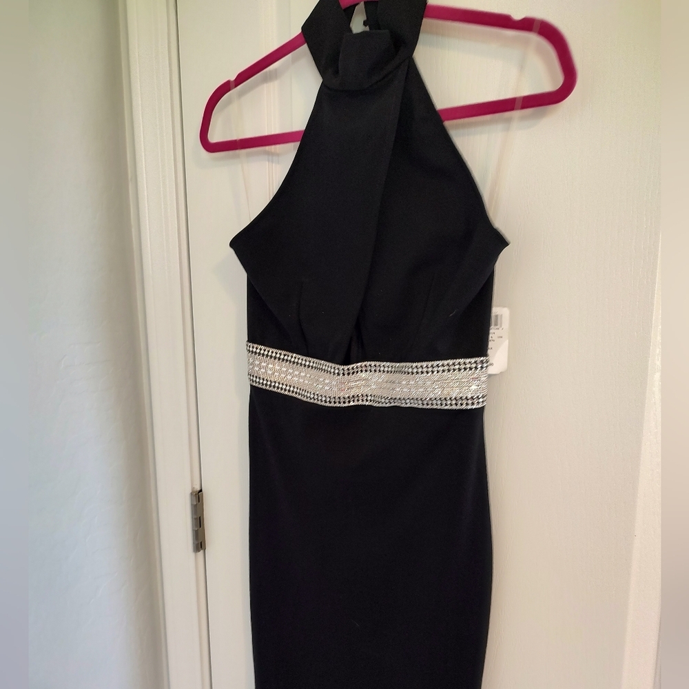 Women's Windsor Black halter dress with rhinestones. Brand new never worn.